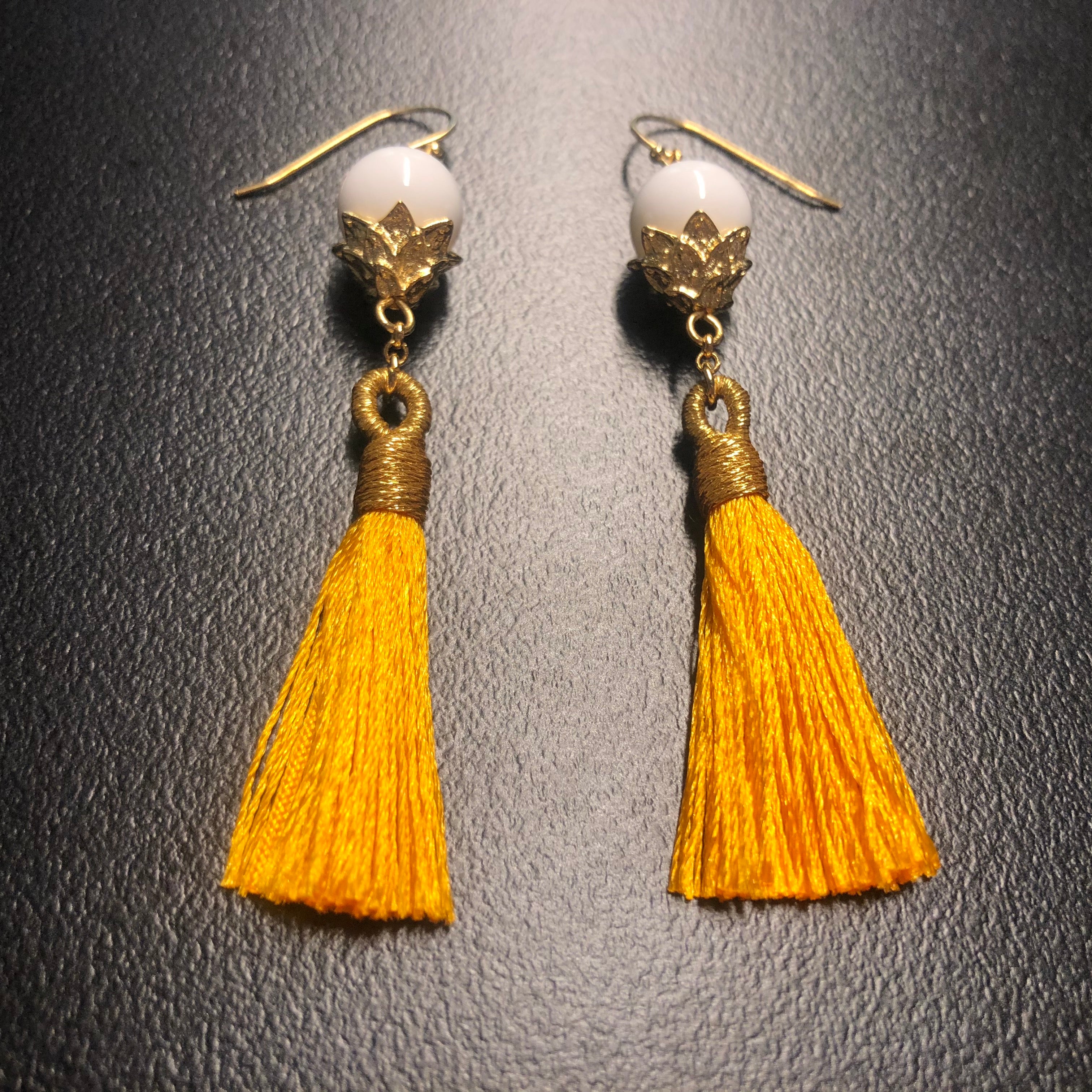 Buy Aradhya Designer Light Weight Yellow Bali Style Tassel Earrings for  Girls and Women | Globally